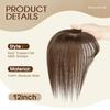12 Inches Straight Human Hair Topper for Women Real Hair Topper Natural Black, Clip-In Hair Pieces for Thin Hair, Adds Volume, Natural Hairline Coverage12#1b view 3