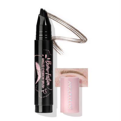 Anglicolor Microblading Eyebrow Pen, Angled Brow Brush, Eyebrow Pencils for Women, Natural Brow Pen, Eyebrow Brush To Hair-Like Strokes Long-Lasting, Waterproof, Smudge-Proof (01 Brown)
