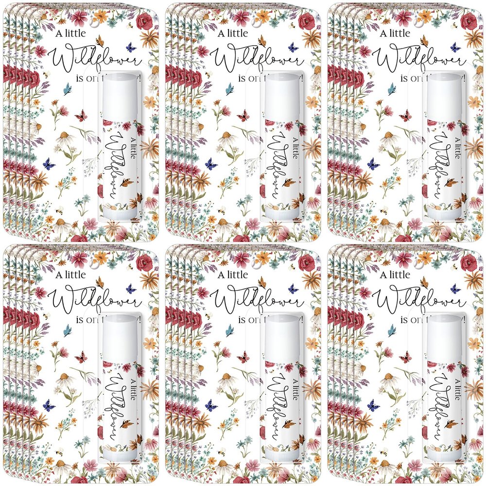 30 Pack a Little Wildflower Baby Shower Games Prizes Gifts Bulk Wildflower Lip Balms Favors for Winners Boys Girls Gender Reveal Favors Decorations Halloween Baby Shower Thanksgiving Gift Bags Stuffer