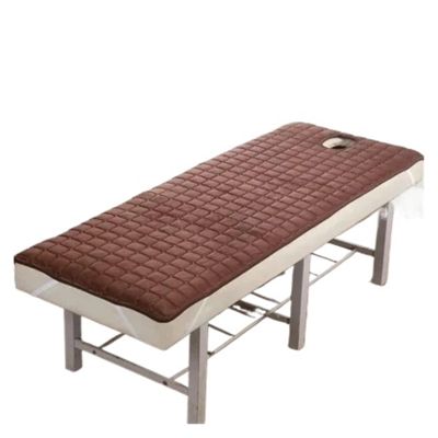 Anti-Slip Thickened Bed Mattress for Beauty Salon Barber Shop Table Bed Sheet Massage SPA Elastic Band Bed Cover with/no Hole for Spa, Beauty Salon(with Hole Coffee,70x190cm)