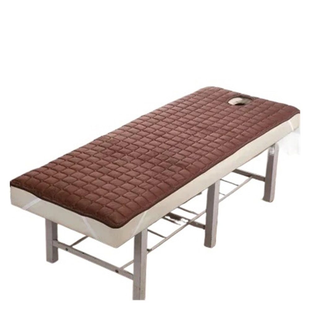 Anti-Slip Thickened Bed Mattress for Beauty Salon Barber Shop Table Bed Sheet Massage SPA Elastic Band Bed Cover with/no Hole for Spa, Beauty Salon(with Hole Coffee,70x190cm)