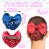 Blue Mesh Hair Bun Cover, 4 Pcs Hair Clip Satin Bow with Snood Net for Women, Working Styling Accessories view 2