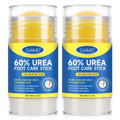 YUEPLATTNMAY 2Pcs Urea Foot Cream Stick, Urea Cream 60 Percent for Feet Maximum Strength, Foot Cream for Cracked Heels and Dry Skin, Cracked Heel Repair Cream, Foot Moisturizer, 1.41 Oz
