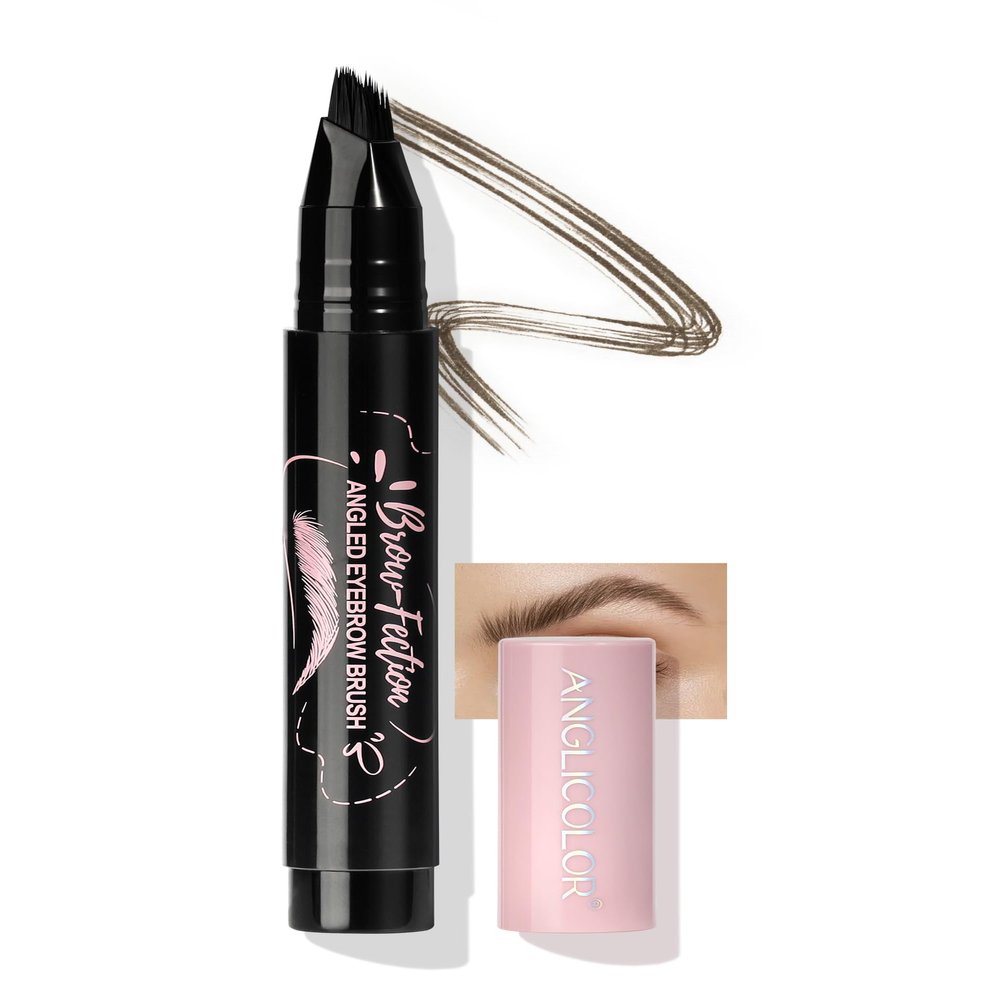 Anglicolor Eyebrow Pencils for Women, Eyebrow Brush, Angled Microblading Eyebrow Pen, Natural Brow Pen Brushes To Hair-Like Strokes Long-Lasting, Waterproof, Smudge-Proof (02 Tawny Brown)