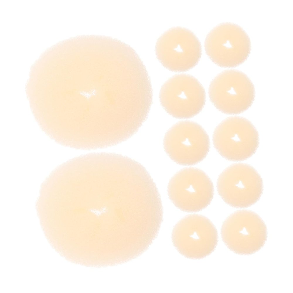 Beaupretty 12pcs Hair Bun Makers Set Soft Sponge Hair Donut Styling Tools for Women and Girls Styling Accessories for Chignon and Braid Hairstyles