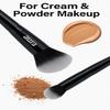Aura Dual-Ended Makeup Brush, Professional Foundation and Powder Brush, Black Handle view 2