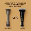Aura Dual-Ended Makeup Brush, Professional Foundation and Powder Brush, Black Handle view 4