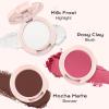 Color Nymph 3-IN-1 Face Palette, Ultra-Smoothy Creamy Blush Highlighter Bronzer Palette, Matte & Long-Lasting, Glowy Finish - Makeup Stacks for Travel | Vegan & Cruelty-Free - Sunset Kiss view 3