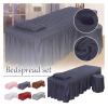 Beauty Salon Bed Sheet Salon Thick Quilting Mattress Brief Beauty Bed Skirt Bedspread with Face Hole Body Massage SPA Bed Cover for Spa, Beauty Salon(4,190cm x 70cm) view 2