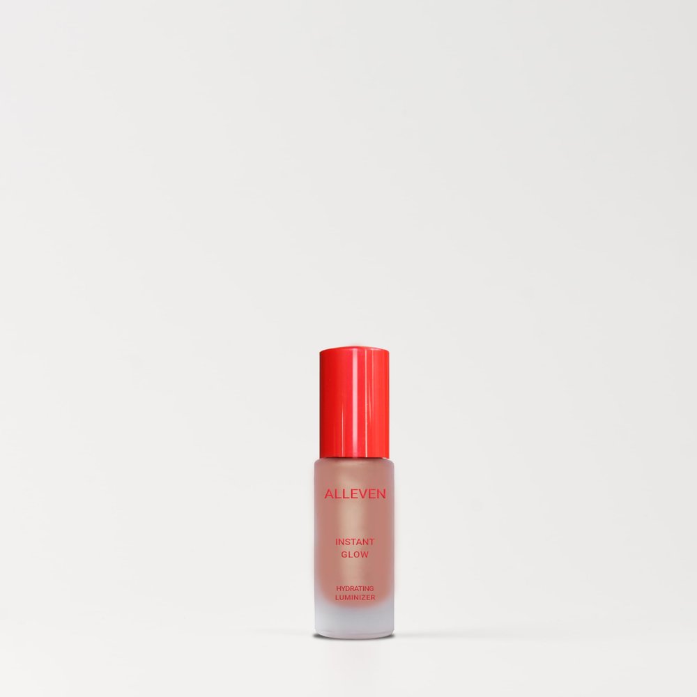 ALLEVEN Instant Glow Hydrating Highlighter Lightweight Liquid Illuminator Buildable Pearl Glow, Moisture Complex for Radiant Skin, Blendable Shimmer for All Skin Tones (Instant Bronze)