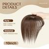 10Inch Hair Toppers for Women Real Human Hair 3603D Full Cover for Women with Thinning Hair Dark Brown# with Bangs(10#2) view 3