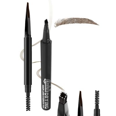 Aaiffey 2 Pcs Microblading Eyebrow Pencil for Women,Brow Pencil With Hair Like Strokes Eyebrow Tattoo Pen with Eyebrow Brush - Waterproof Smudge-Proof (Brown)
