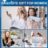 16 Pcs Bow Makeup Bags Bulk for Women Blue Coquette Aesthetic Preppy Cosmetic Bags Bow Floral Canvas Toiletry Bags Aesthetic Travel Zipper Pouches for Bridesmaids Wedding Party Favors Supplies view 4