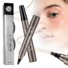 2025 New Magic Eyebrow Pencil, 4 Tipped Precise Brow Pen 3D Waterproof Microblading Contouring Pen Fine Stroke Microblading Eyebrow Pencil Creates Natural (Gray Brown) view 1