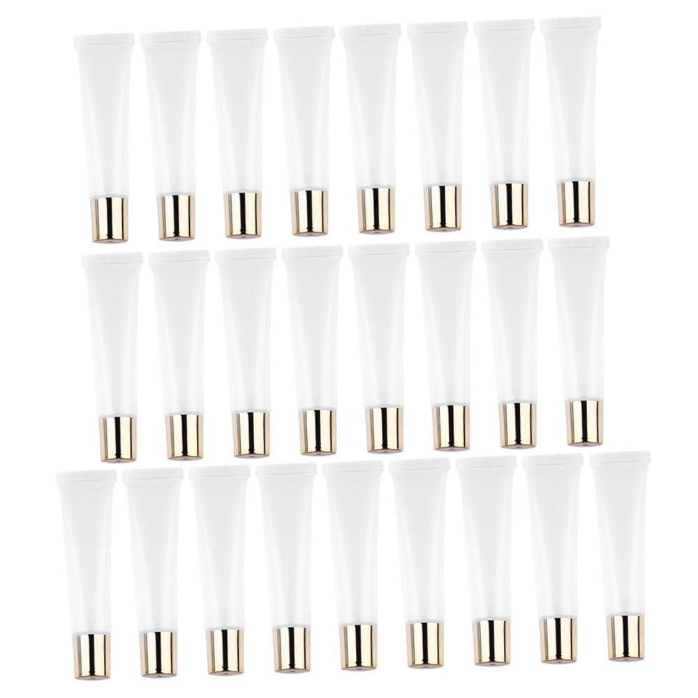 25pcs 15ml Clear Plastic Lip Gloss Containers with Cap Refillable Bottles for DIY Lip Gloss Travel Friendly Empty Squeeze Tubes for Women