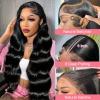 12 Inch 13X6 Body Wave Lace Front Wigs Human Hair 12A 250% Density Lace Frontal Wigs Glueless Wigs HD Lace Front Wigs Plucked with Baby Hair Natural Color view 2