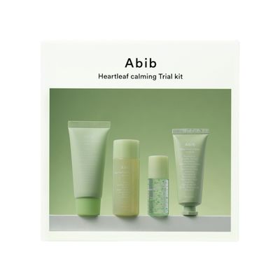 Abib Heartleaf Calming Trial Kit (Heartleaf foam 1.01 fl oz, Calming toner 1.01 fl oz, TECA capsule serum 0.50 , crme 0.67 fl oz)