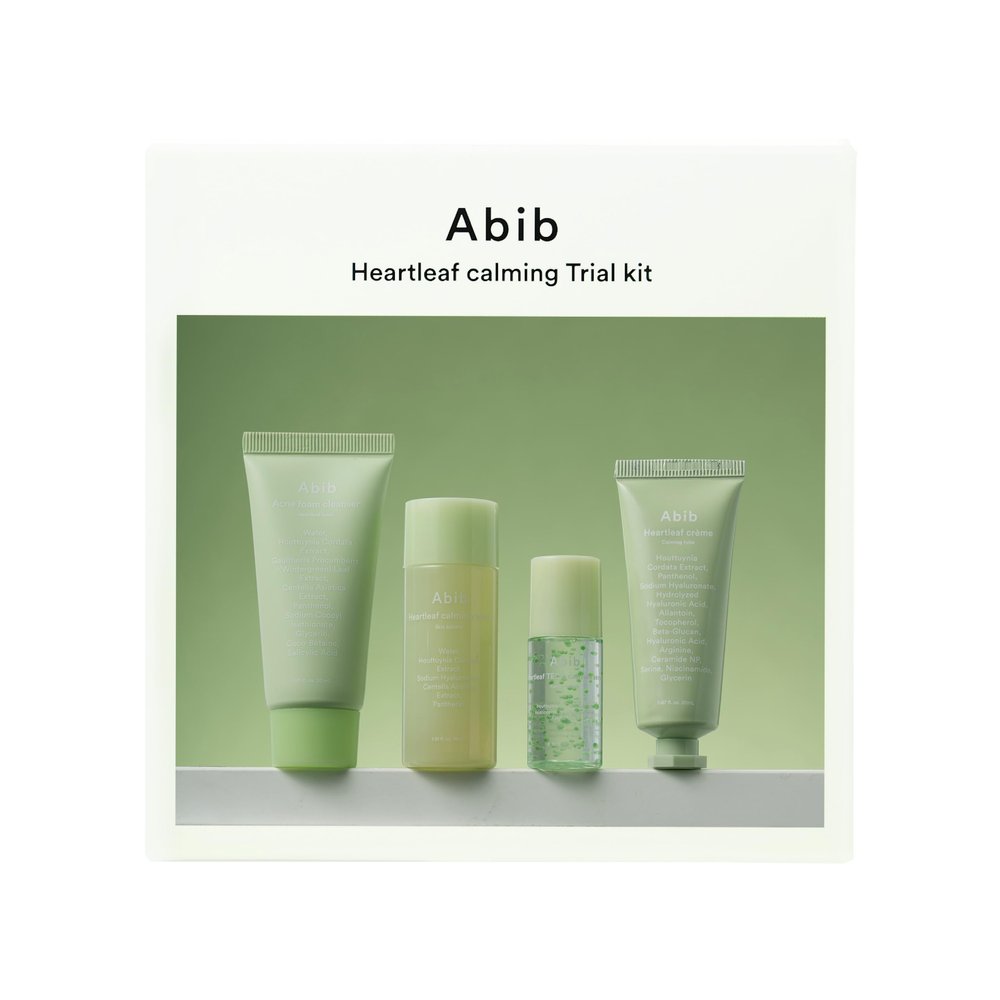 Abib Heartleaf Calming Trial Kit (Heartleaf foam 1.01 fl oz, Calming toner 1.01 fl oz, TECA capsule serum 0.50 , crme 0.67 fl oz)