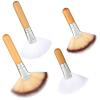 4pcs Fluffy Fan Brushes for Face, Soft Bristle Highlighter Blush Fan Brushes Esthetician Supplies Set with Long & Short Handles for Powder Loose Makeup Women Girls view 1