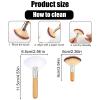 4pcs Fluffy Fan Brushes for Face, Soft Bristle Highlighter Blush Fan Brushes Esthetician Supplies Set with Long & Short Handles for Powder Loose Makeup Women Girls view 2