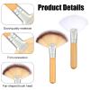 4pcs Fluffy Fan Brushes for Face, Soft Bristle Highlighter Blush Fan Brushes Esthetician Supplies Set with Long & Short Handles for Powder Loose Makeup Women Girls view 4