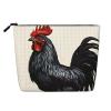 Gdshjklw Linen Makeup Bag For Women, Waterproof Travel Cosmetic Organizer Lightweight Zipper Travel Toiletry Bag Organizer Black Rooster Makeup Brushes Storage Bag view 1