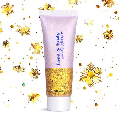 Body Face Glitter for Women Girls - Temporary Face Tattoos, Waterproof No Skin Irritation, for Singer Concerts Mermaid Festival Sequins Teen Makeup (Gold Body Glitter)