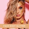 Body Face Glitter for Women Girls - Temporary Face Tattoos, Waterproof No Skin Irritation, for Singer Concerts Mermaid Festival Sequins Teen Makeup (Gold Body Glitter) view 2