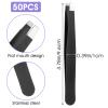 50 Pcs Eyebrow Tweezers Set Stainless Steel Slant Tip Tweezers Professional Precision Eyebrow Plucking Grooming Ingrown Growing Hair Remover for Women and Men Facial Hair view 2