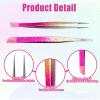 2 PCS Double Ended Nail Art Tweezers, Stainless Steel Straight and Curved Tip Tweezers with Silicone Pressing Head for Eyelash Extensions,DIY Crafts, Nail Art, Scrapbooking,Jewelry Making view 3