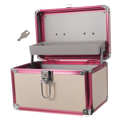 Cabilock Portable Sundries Tool Box Layered Organizer for Cosmetics Tools Capacity Hard Storage Case with Handle for Home Travel Stylish Design Light