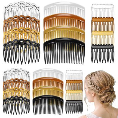 24pcs French Hair Side Combs Women Hair Comb Accessories Set French Twist Decorative Comb Hairs Clips 3 Colors Bridal Wedding Veil Teeth Combs for Multiple Hairstyles Girl Bridal Veil Teeth