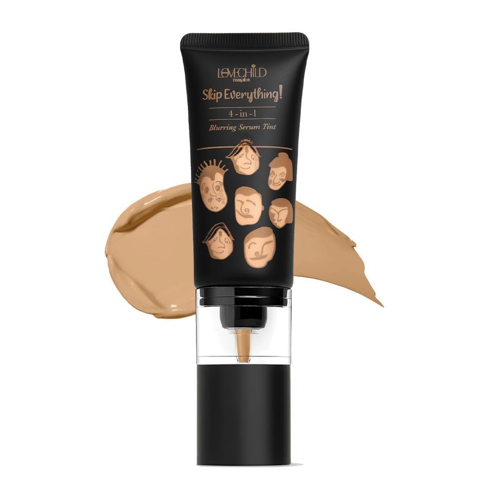 Skip Everything Blurring 4 In 1 Full Coverage Skin Tint For All Skin Type, Natural Coverage, For Daily Use, (Honey, 30ml (Pack of 1))