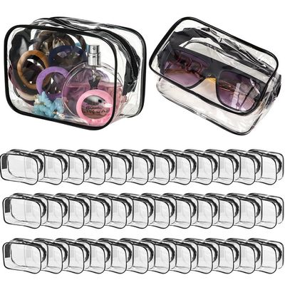 36-Piece Clear Pvc Toiletry Bag Set, Waterproof Makeup And Storage Pouches, Zippered Organizers For Travel, Skincare, And Bathroom