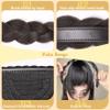 Heidouse Light Brown Fake Bangs with Sideburns, 5.9 Inch High Temperature Wire Braided Headband Wig with Inner Mesh and Anti-Slip Comb, Headband for Daily Wear, Hair Extensions view 2