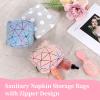 16-Piece Set Of Cute Sanitary Napkin Storage Bags, Portable Pu And Cotton Fabric Pouches For Women view 3