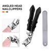 Angled Head Toenail Clippers for Seniors  Wide Jaw Nail Clippers for Thick Nails, Ergonomic Long Handle Nail Cutter with Catcher, Heavy Duty Stainless Steel Clippers for Men & Women view 3