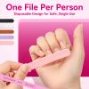 Makartt Mini Nail Files: 100/180 Grit Emery Boards for Nails, 100 Pcs Disposable Doubled Sided Coarse & Fine Bulk Manicure Kit Home Salon Use(Black White Pink Purple Brown) view 2