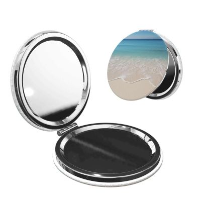 FHEDVBN Compact Mirror for Purse, 1X/2X Magnifying Mirror for Women Men Beach Clear Sea Sand Makeup Mirror 2-Sided Handheld Folding Mirror Portable Travel Mirror Mini Vanity Mirror