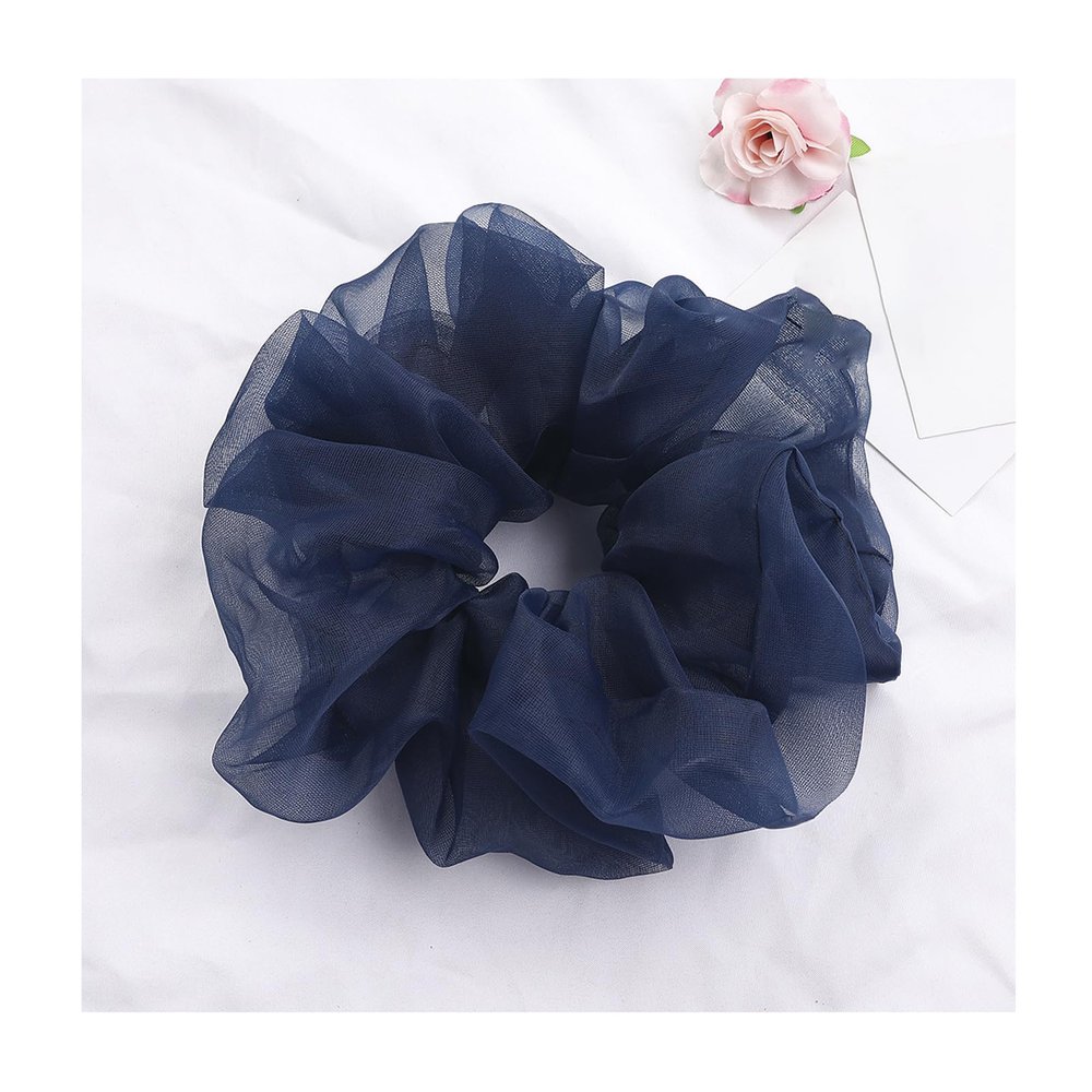 14Pcs Satin Navy Blue Scrunchies for Women, Girls, 7.9Inch Large Hair Ties Soft and Comfortable for Thick Hair Elastic, Hair Accessories, Holiday Decoration