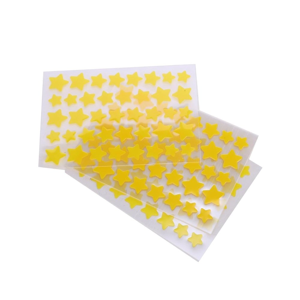 Myuiao 10 Sheets(400 Capsules) Pimple Patches for Face,Hydrocolloid Acne Patches Star Patches for Healing,Cute Star Face Stickers Patch,Pore Cleansing Strips, Pimple Stickers (Yellow)