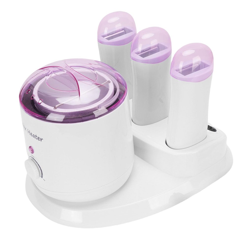 TARSHYRY 4 in 1 Wax Kit Hair Removal Waxing Kit for Women & Men Hot Warmer Pot for Face, Eyebrow, Body, Brazilian, Bikini with 3 Roll On Warmer Single Pot for Home Salon (US Plug 110V)