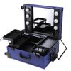HYUWANGYU Trolley Makeup Case Travel Makeup Luggage Bag Lighting Beauty Toolbox Travel Rolling Suitcase on Wheels (Color : Blue, Size : 39 * 21 * 50cm) (Blue 39 * 21 * 50cm) view 3