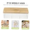 1pc Transparent Makeup Storage Box with Divided Compartment Acrylic Desktop Organizer for Cotton Pads and Accessories Convenient Section Design for Easy Access and Organization view 2