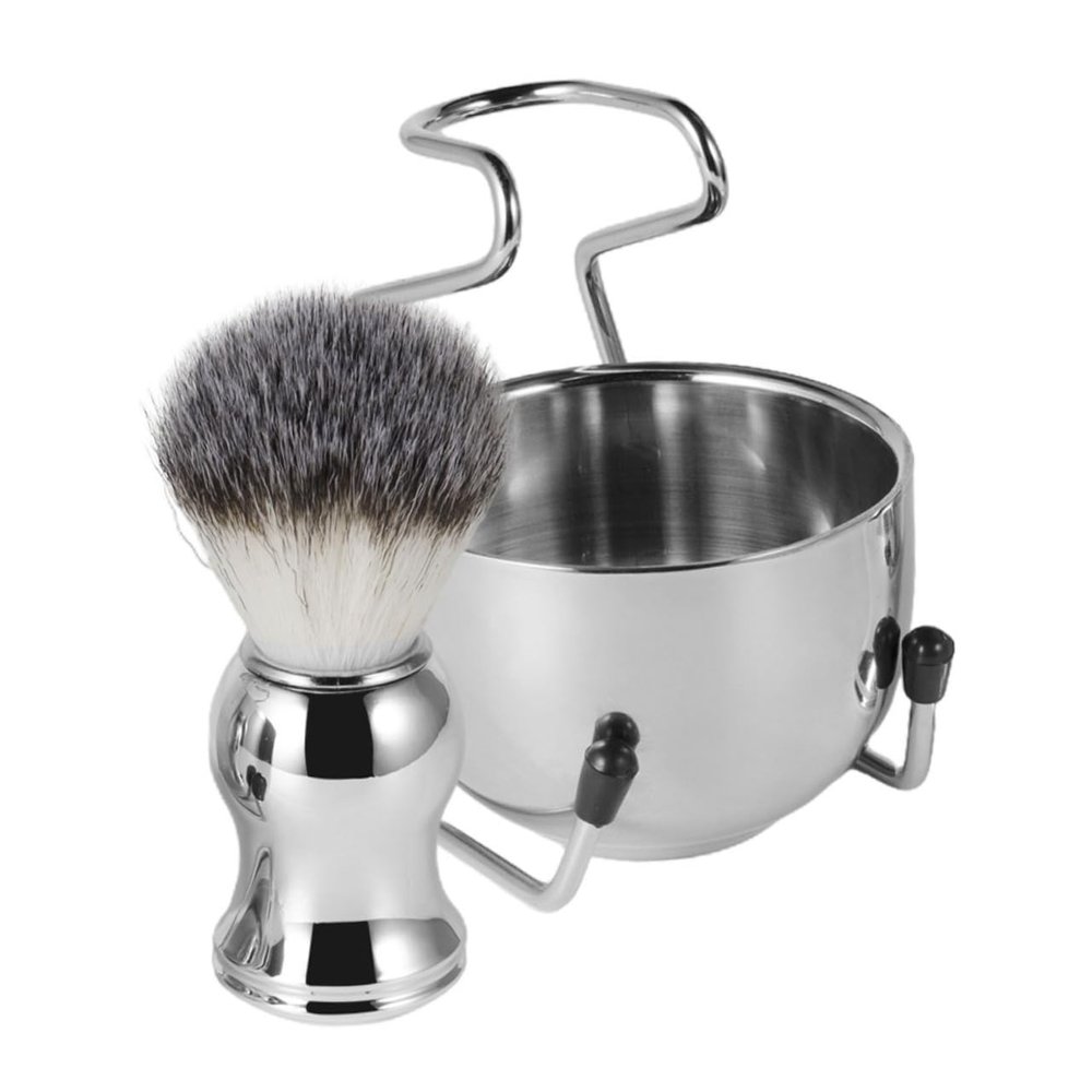 HAKIDZEL 1 Set Men Shaving Kit Shaving Bowl with Brush and Stand Durable and Convenient Shave Brush