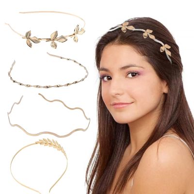 11pcs Gold Leaf Headband for Girls Women Bridal Hair Crown Roman Goddess Tiara Wedding Hair Accessories Multiple Styles Available