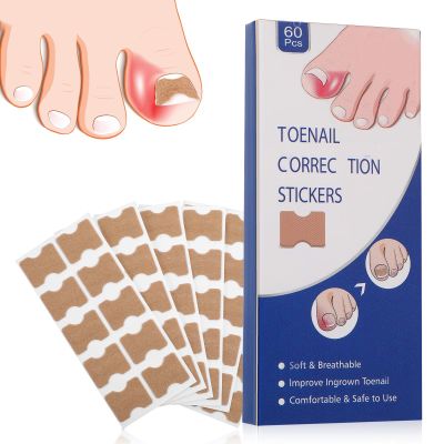 60Pcs Ingrown Toenail Treatment, Durable Ingrown Toenail Removal Kit, Breathable Fungal Nail Patches for Toenails, Quick Repair-Ingrown Nail Tool for Women Men