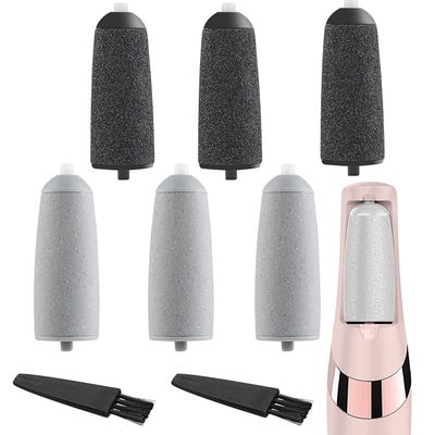 10 Pack Replacement Heads for Pedicures,Compatible with Finishing Touch Flawless Pedi Electric Tool File Include 2 Cleaning Brush (5 Coarse & 5 Fine Rollers) (6 Pack)