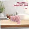Healeved Plush Toilet Bag Makeup Travel Case Travel Skin Care Organizer Small Toiletry Bags for Women Cute Makeup Bags for Women Cute Makeup Pouch Large Makeup Bags for Pink view 3