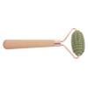 PACKOVE Jade Face Roller Massager with Wooden Handle Natural Skin Care Tool for Neck Face Eyes Promotes Relaxation Enhances Skin Texture Elasticity for Home Travel Use view 1